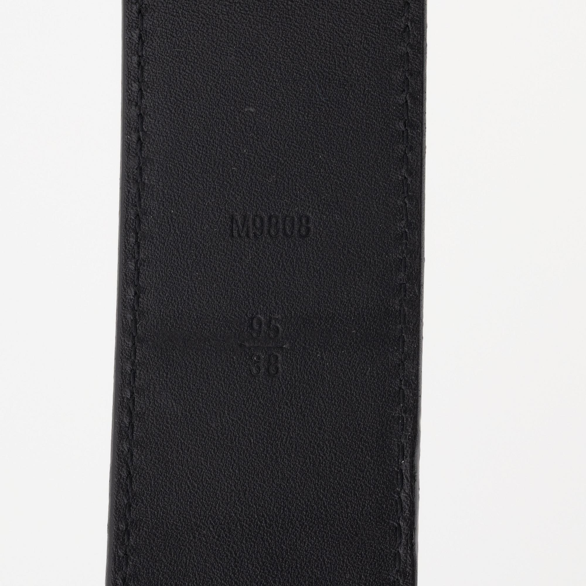Louis Vuitton, a Damier Graphite 'LV Initiales' belt, size 95, 2009.