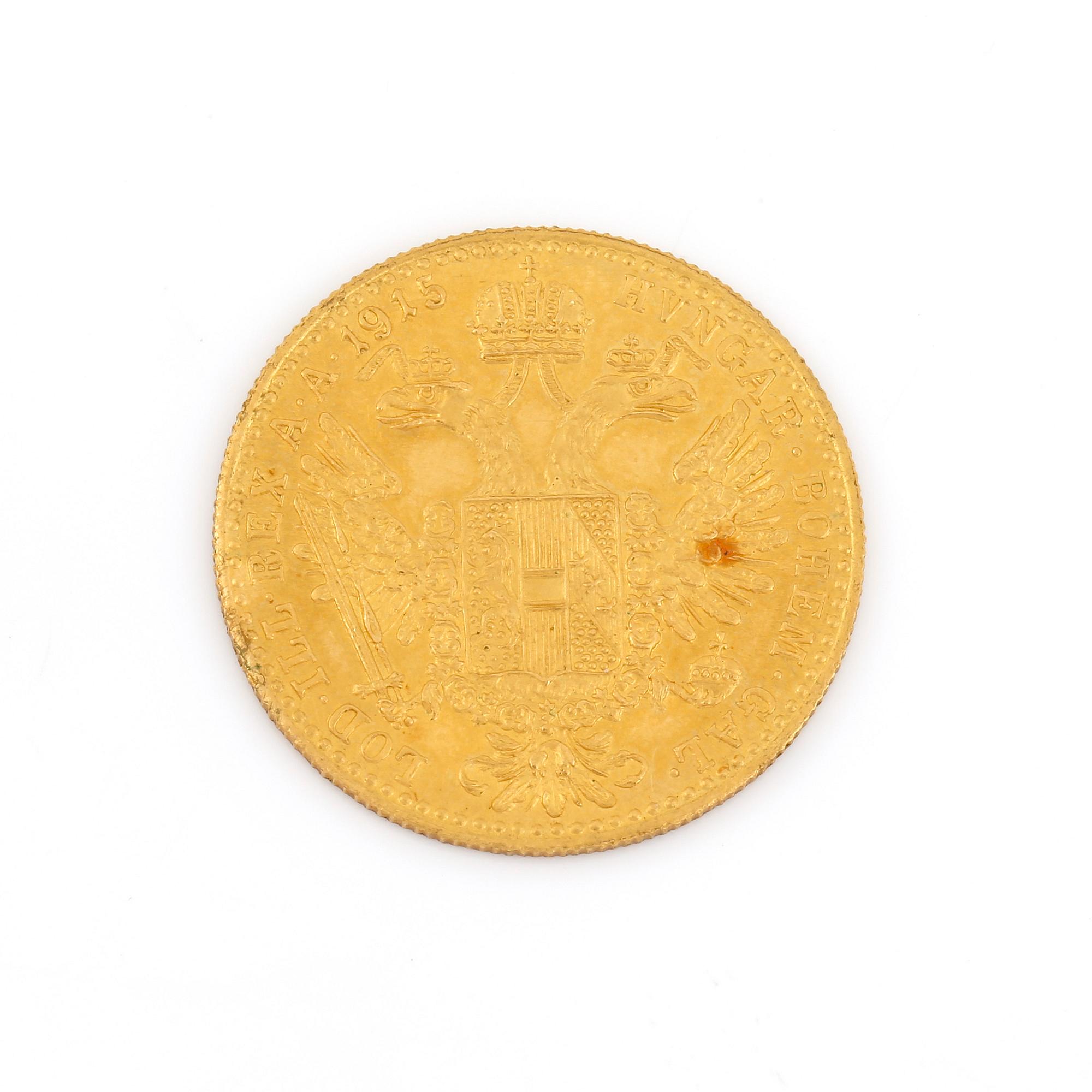GULDMYNT, Franz Joseph, Österrike-Ungern, 1915. Vikt 3 gram.