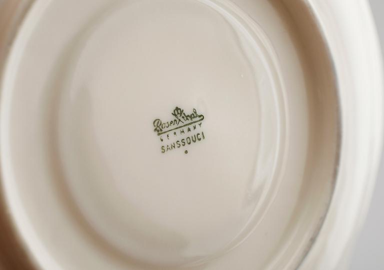 KAFFESERVIS, 64 del, porslin, Sanssouci, Rosenthal.