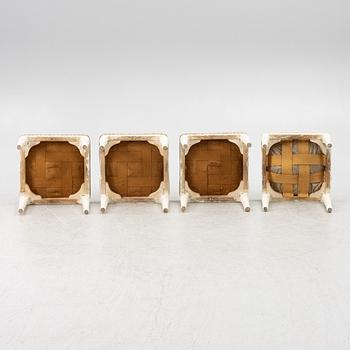 A set of four Gustavian stools, early 19th century.