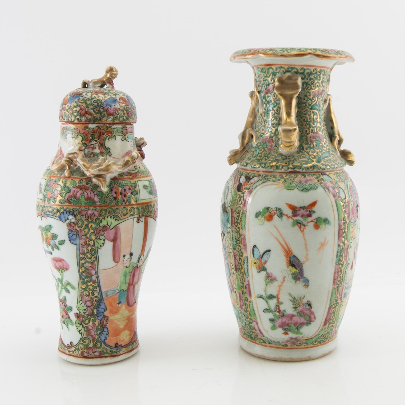 Vase and cover jar, Canton, China 20th century.