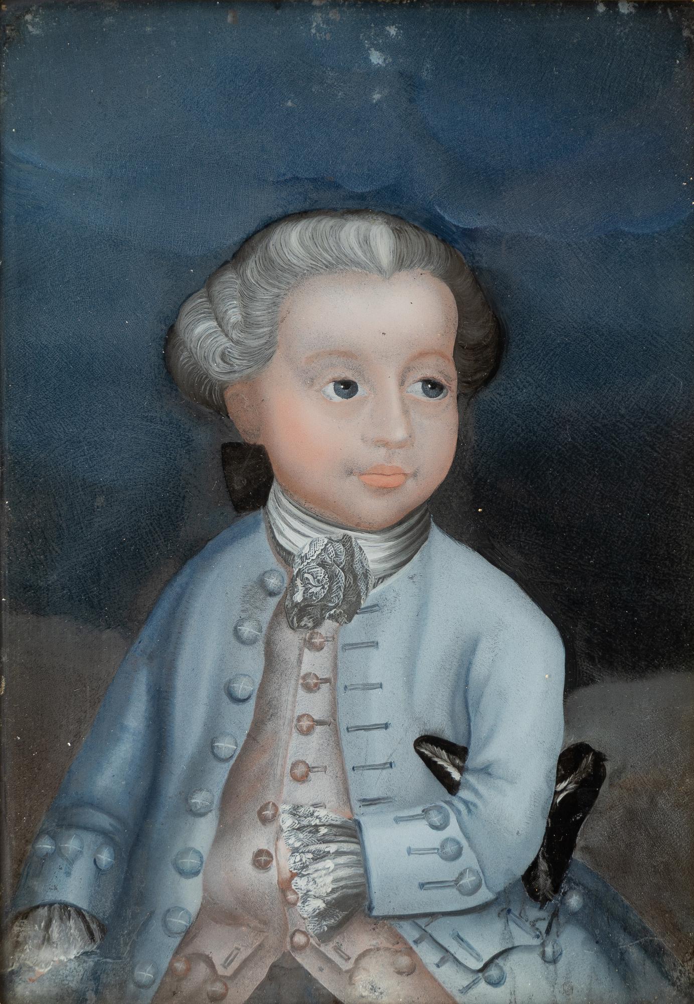 Glass paintings, Sweden, 3 pcs, 18th century.
