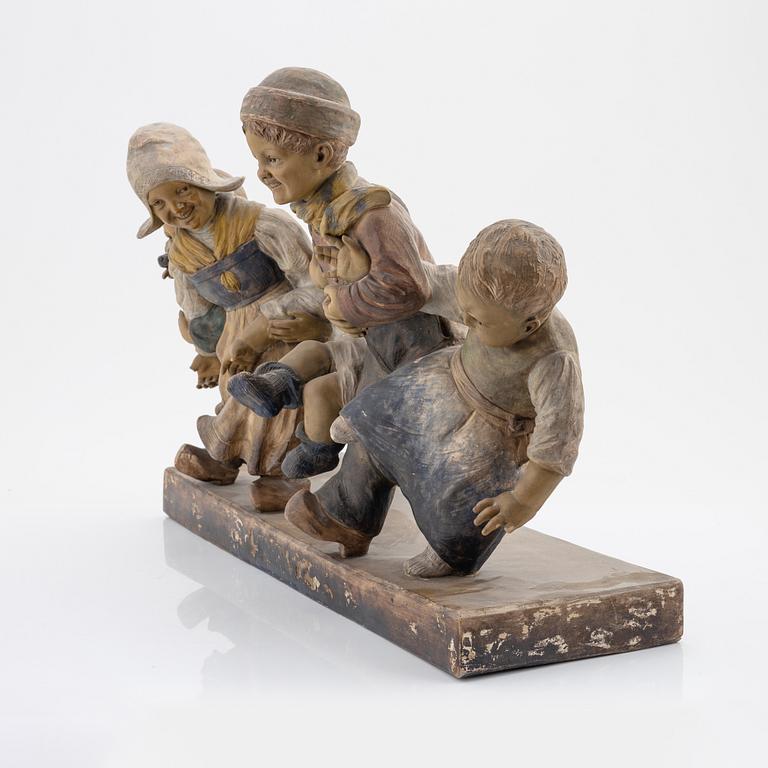 An earthenware sculpture, Europe, signed.