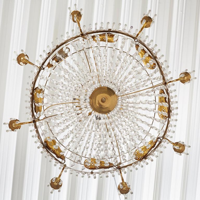 A Swedish Empire 1820/30's nine-light chandelier.