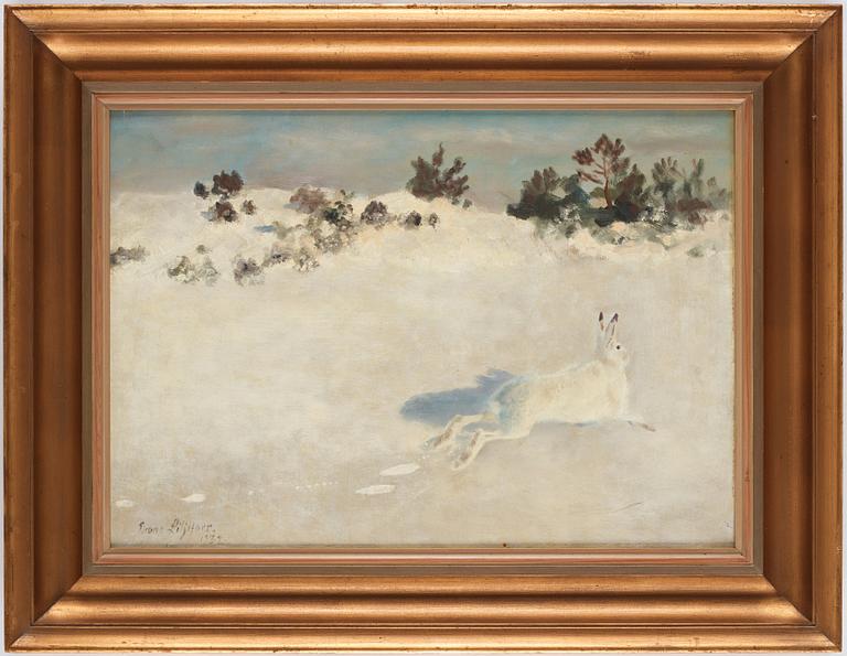 Bruno Liljefors, Winter landscape with hare.