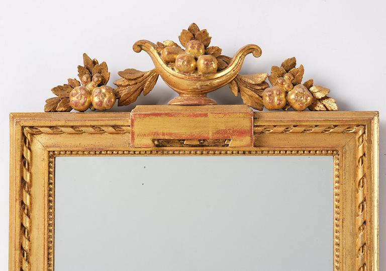 Spegellampett, för två ljus, omkring år 1800, Sengustaviansk.