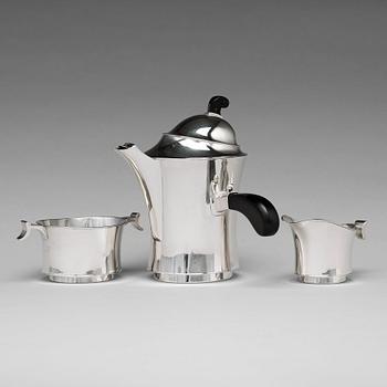 141. John Färngren, a three pieces silver coffee service, Stockholm 1930.