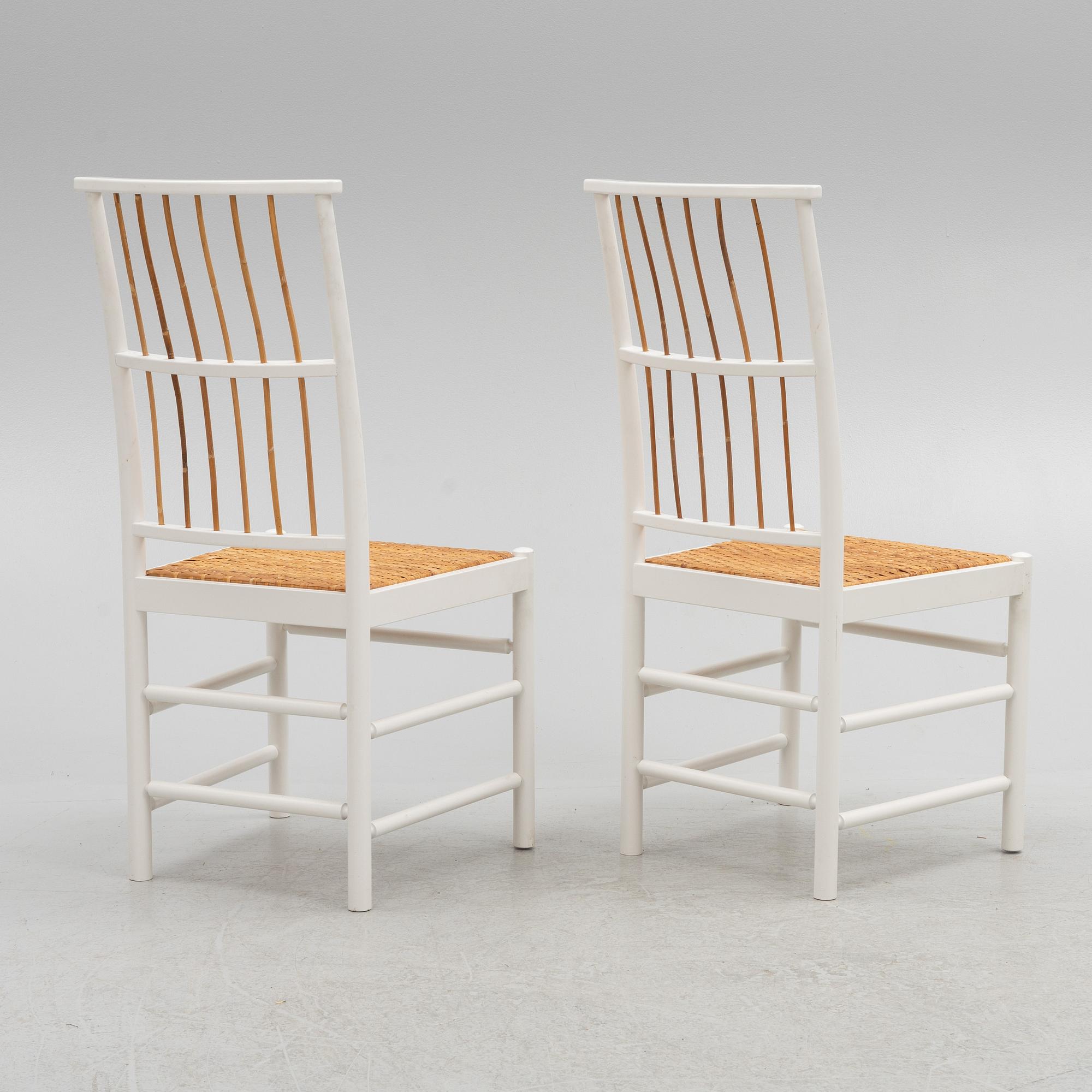 Josef Frank, a set of six dining chairs, model B 2025, Svenskt Tenn, Sweden.