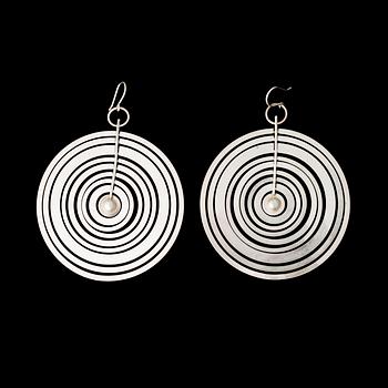 TAPIO WIRKKALA, a pair of earrings, "silver moon", silver. Kultakeskus 1971.