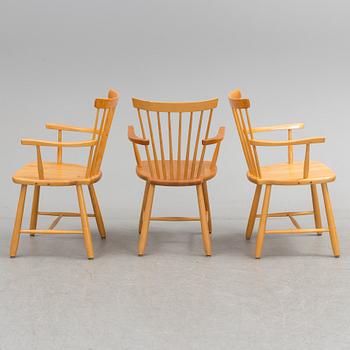 CARL MALMSTEN, karmstolar, 3 st, "Lilla Åland", Stolab, 1992.