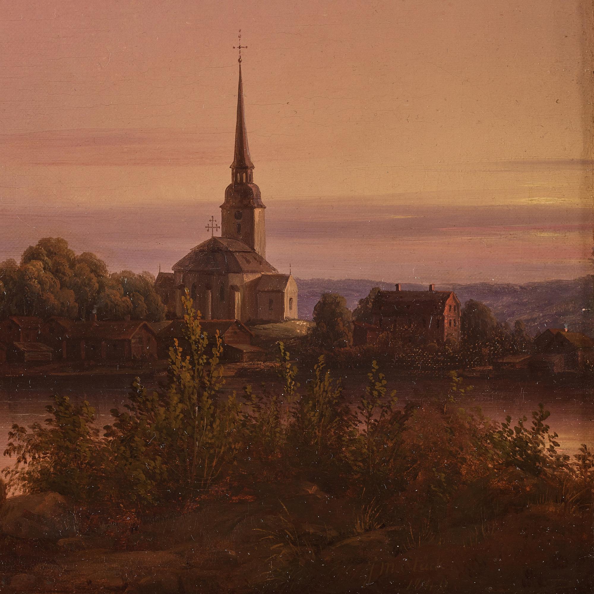 Joseph Magnus Stäck, Vy av Gripsholms slott och Mariefreds kyrka.