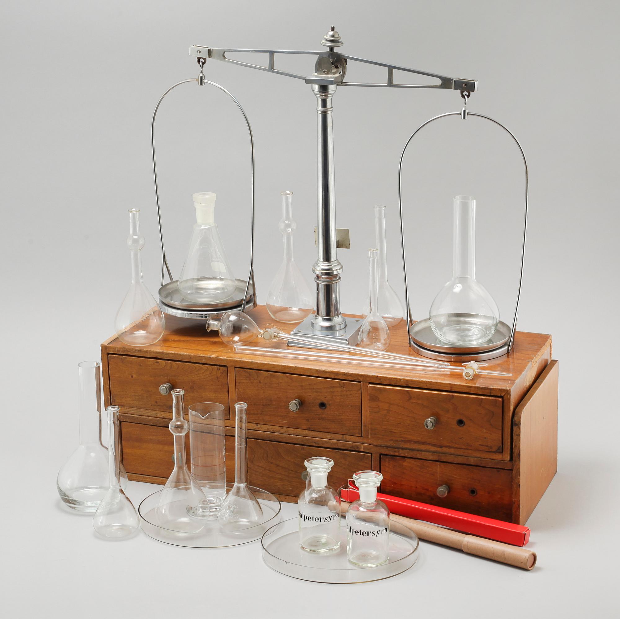 22 parts of laboratory equipment from the 20th century.