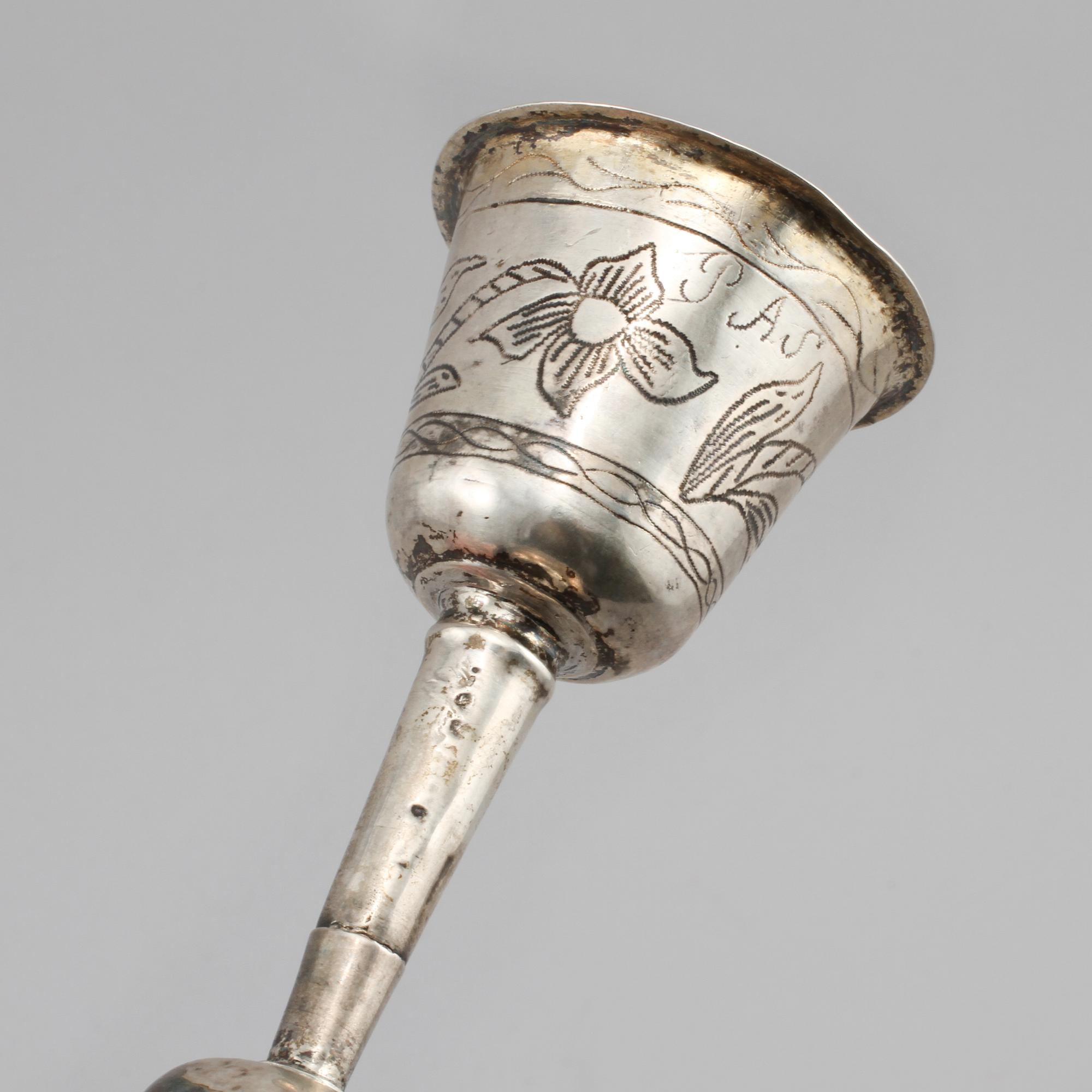 KALKAR, 2 st, silver, Johannes Lyberg, Ulricehamn, 1804, vikt 99 g.