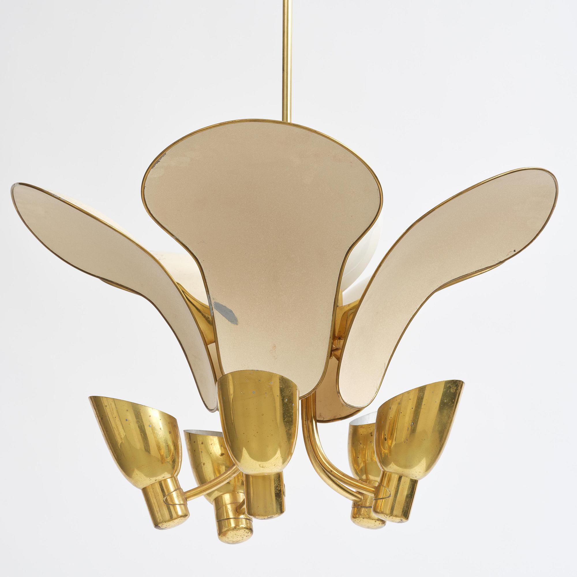 Carl-Axel Acking, a rare ceiling lamp model 982, Bröderna Malmströms Metallvarufabrik, Malmö, 1950s.