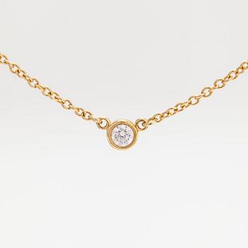 Tiffany & Co, Elsa Peretti, an 18K gold necklace, 'Diamonds by the Yard', with a diamond approx. 0.05 ct.