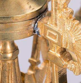 KANDELABER, förgylld brons, Ryssland ca 1870-1880.