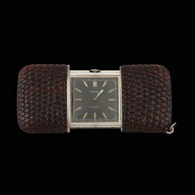 RESEUR, Movado, sterling silver och krokodil, 1900-talets första hälft.