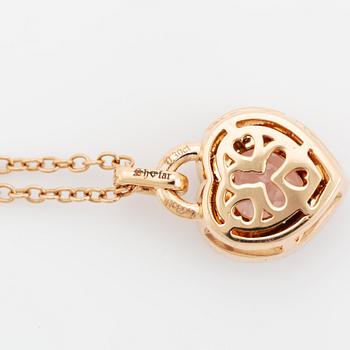 Collier med hjärtformad morganit och briljantslipade diamanter.