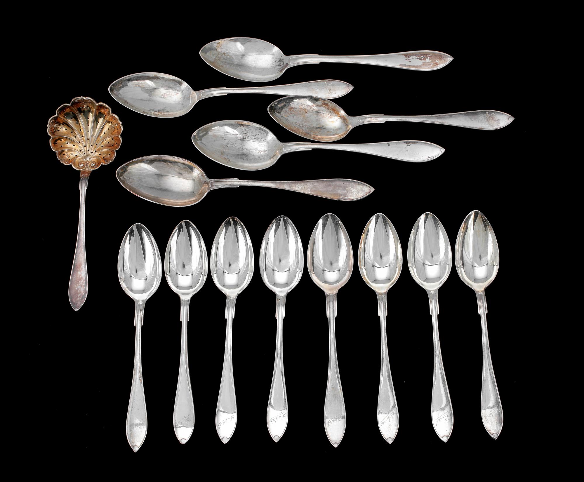 BESTICK, 14 delar, bl a GAB, Stockholm, 1900-tal. 646 g.