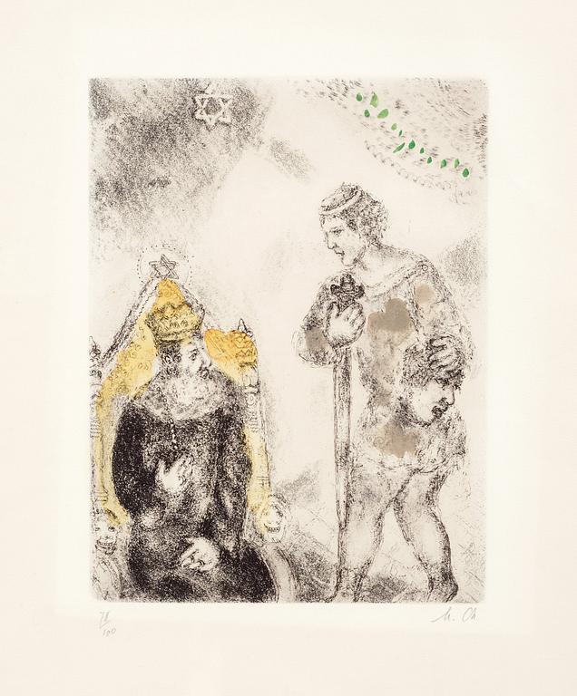 Marc Chagall, "David devant Saül", ur: "La Bible".