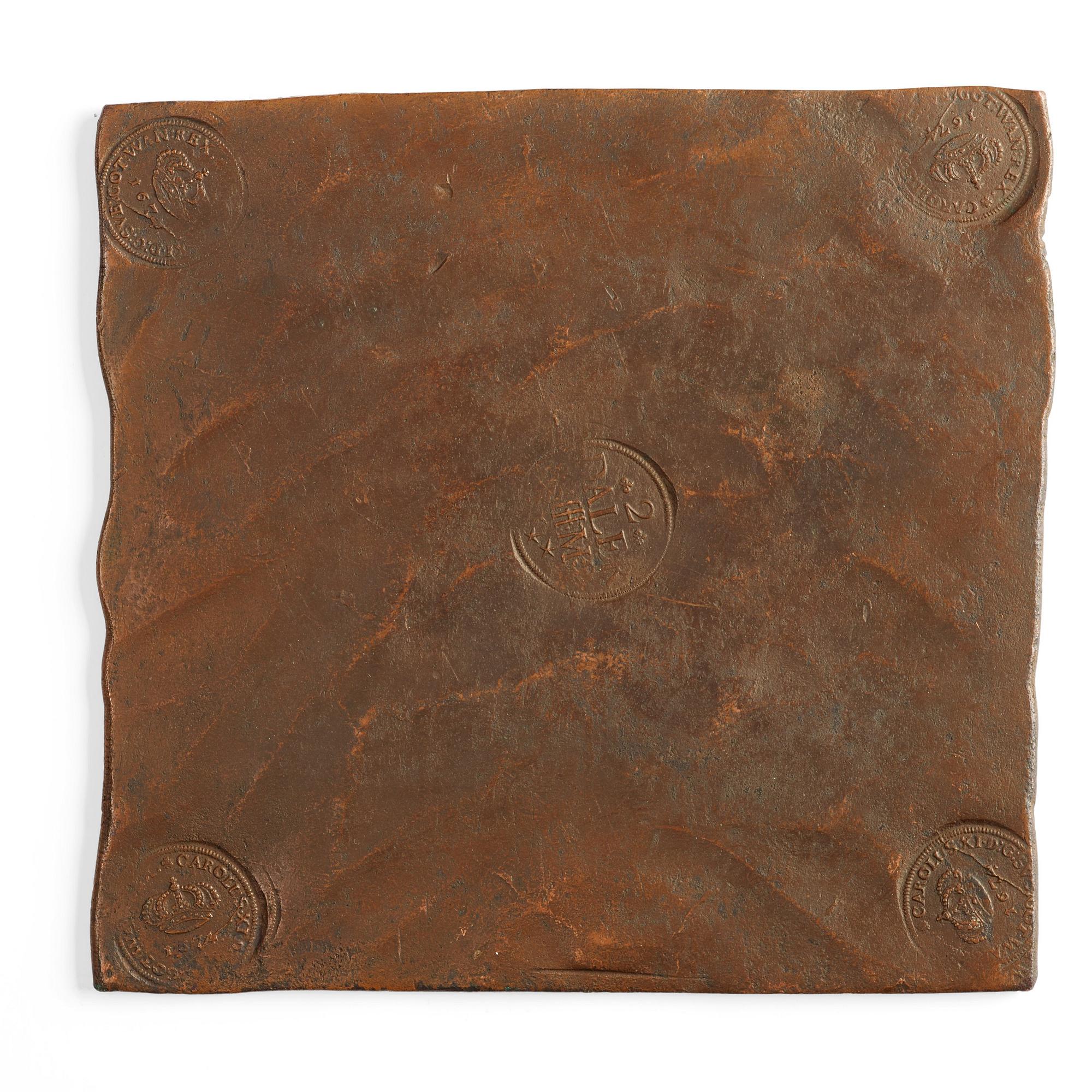PLÅTMYNT, 2 Daler Silvermynt, Karl XI, Sverige 1674.