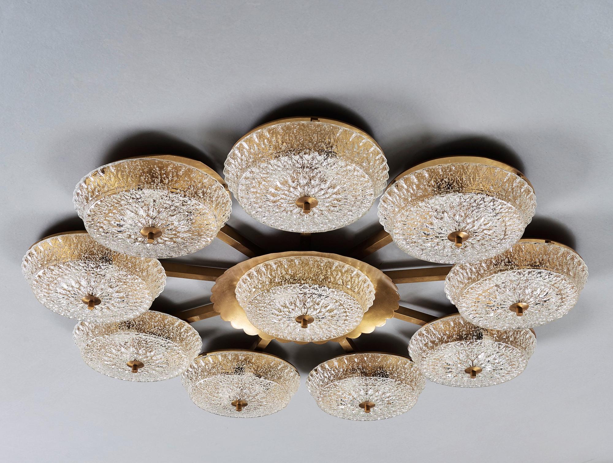 A ceiling lamp attributed to Carl Fagerlund , Orrefors, probably 1970's.