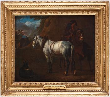 Pieter van Bloemen ("Stenardo") Attributed to, Rider and horses.