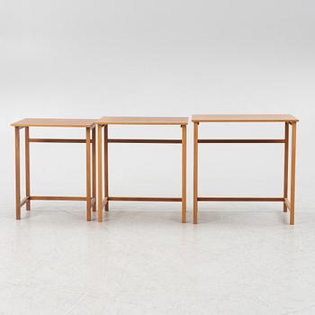 Josef Frank, three nesting tables, model 618, Svenskt Tenn, before 1985.