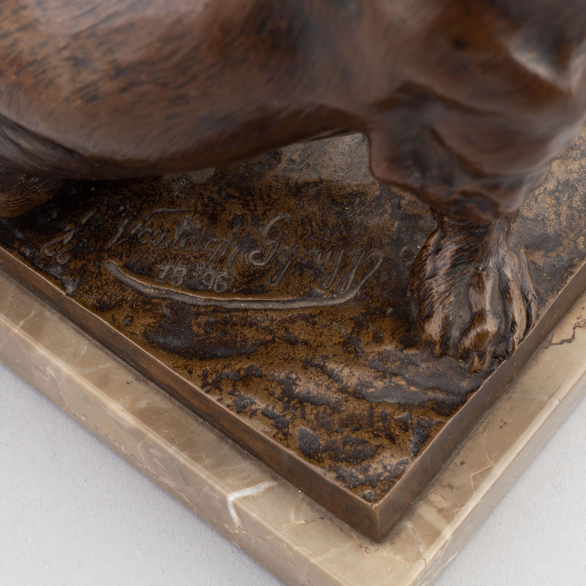 György Vastagh, after, sculpture, bronze, signed, dated 1896.