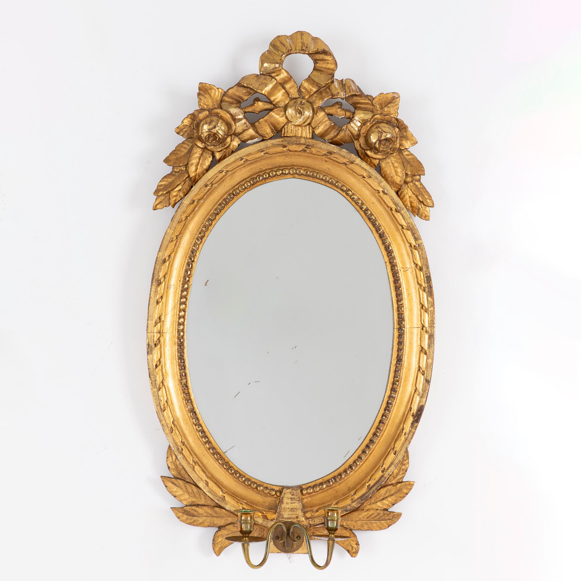 A Gustavian mirror sconce, late 18th Century.