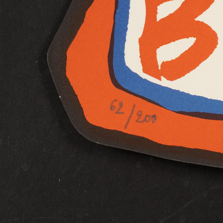 Jean Dubuffet, affisch tryckt med färglitografi, signerad och daterad -73, numrerad 62/200.