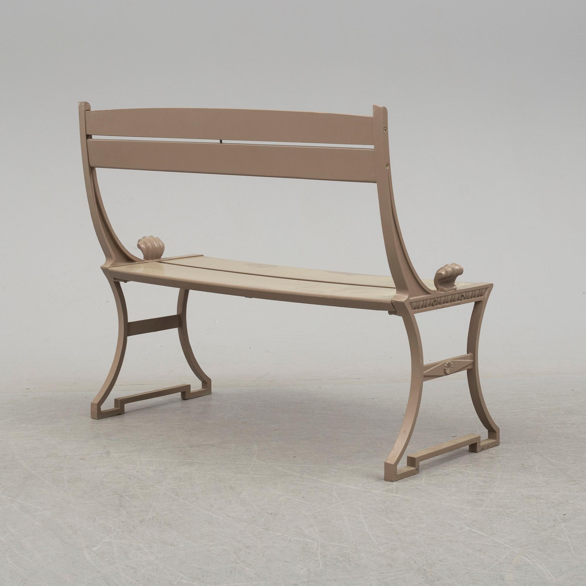 FOLKE BENSOW, trädgårdssoffa, "Sneckan", Byarums Bruk, sent 1900-tal.