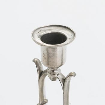 Paavo Tynell, ljusstakar, ett par modell 8025, ljusstake 8022, och skål, Taito, 1920/30-tal.