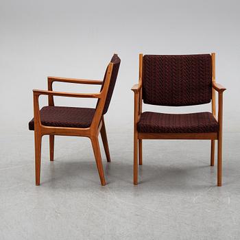 Karl Erik Ekselius, a set of six walnut chairs, JOC Möbel AB, Vetlanda, second half of the 20th Century.