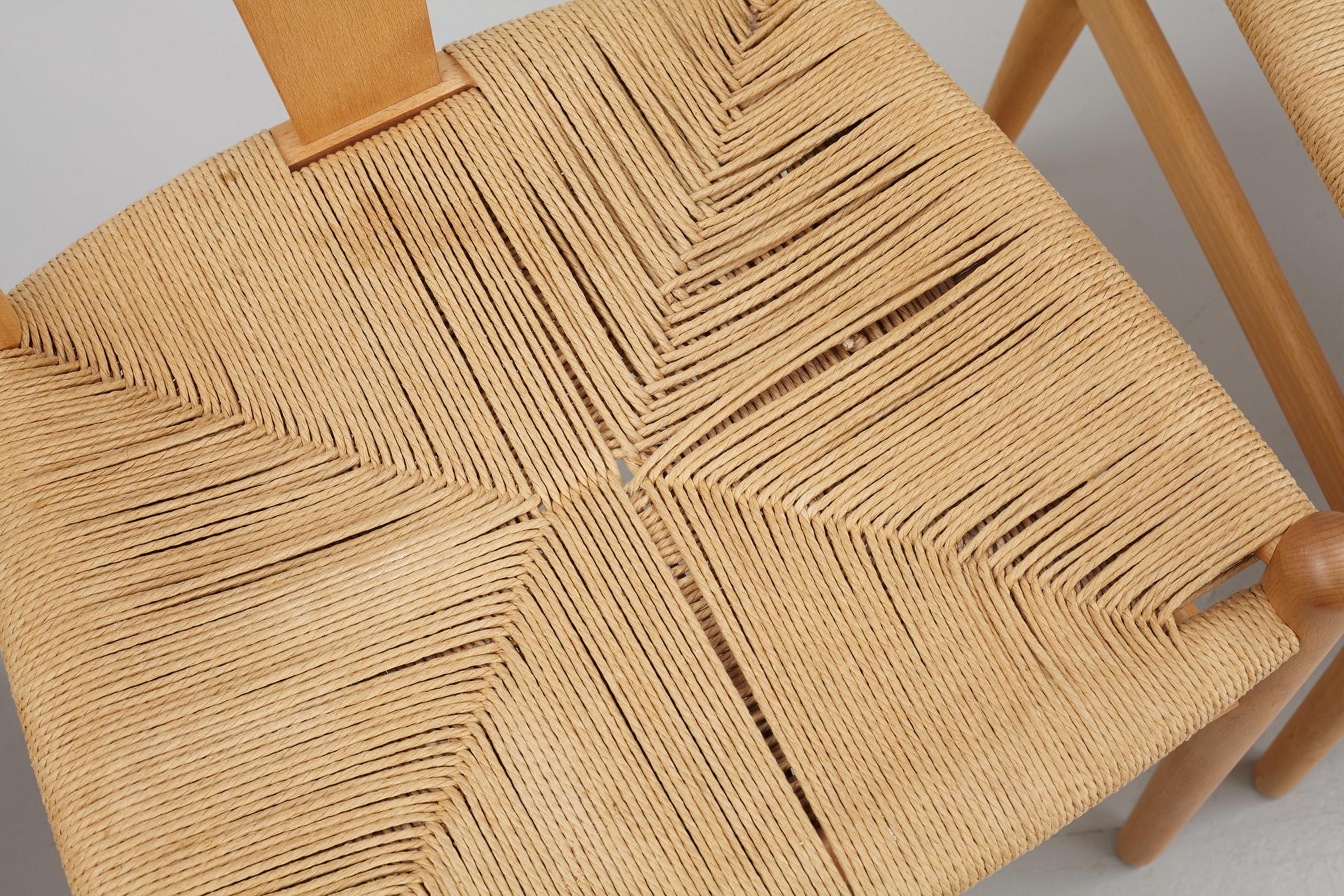 Hans J. Wegner, stolar, 4 st, "CH24", Carl Hansen & Son, Danmark, 2000-tal.