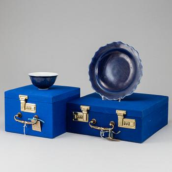 SKÅLFAT, samt SKÅL, porslin. Qingdynastin, 1800-tal.