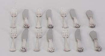 SMÖRGÅSBESTICK, 14 st, silver, Mema 1970-tal.