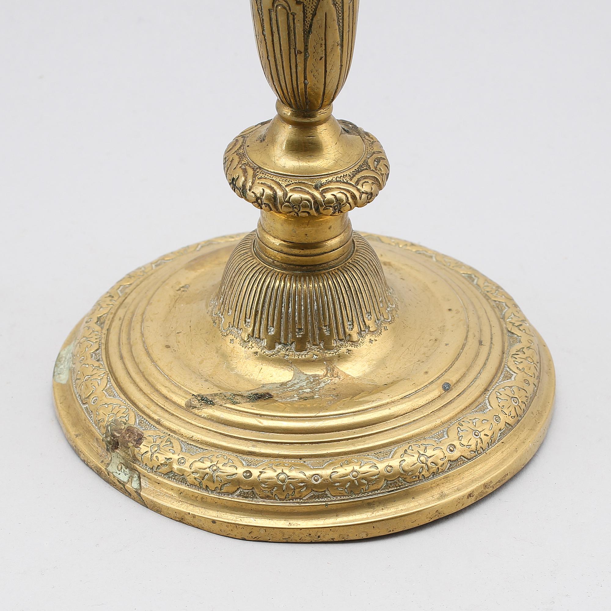 LJUSSTAKE, brons, 1600-tal.