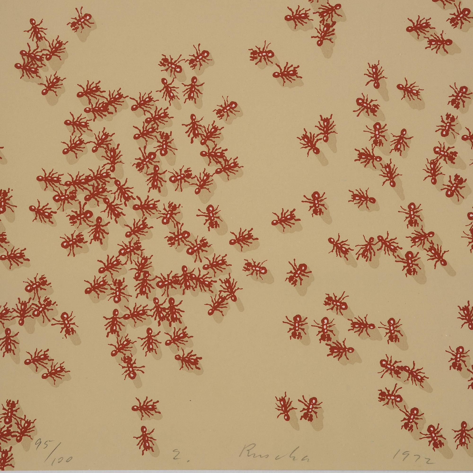Ed Ruscha, "Red ants", from: "Insects".