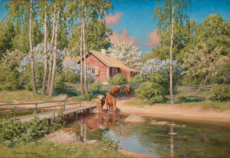 Johan Krouthén, Summer landscape with cows.