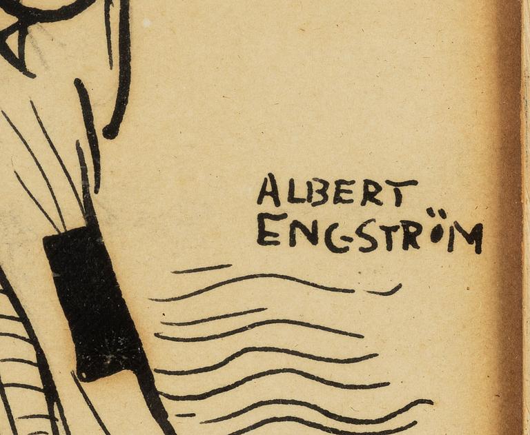 Albert Engström, ink drawing, signed.