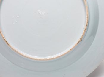 A pair of blue and white Chinese Export dishes, Qing dynasty, Qianlong (1736-95).