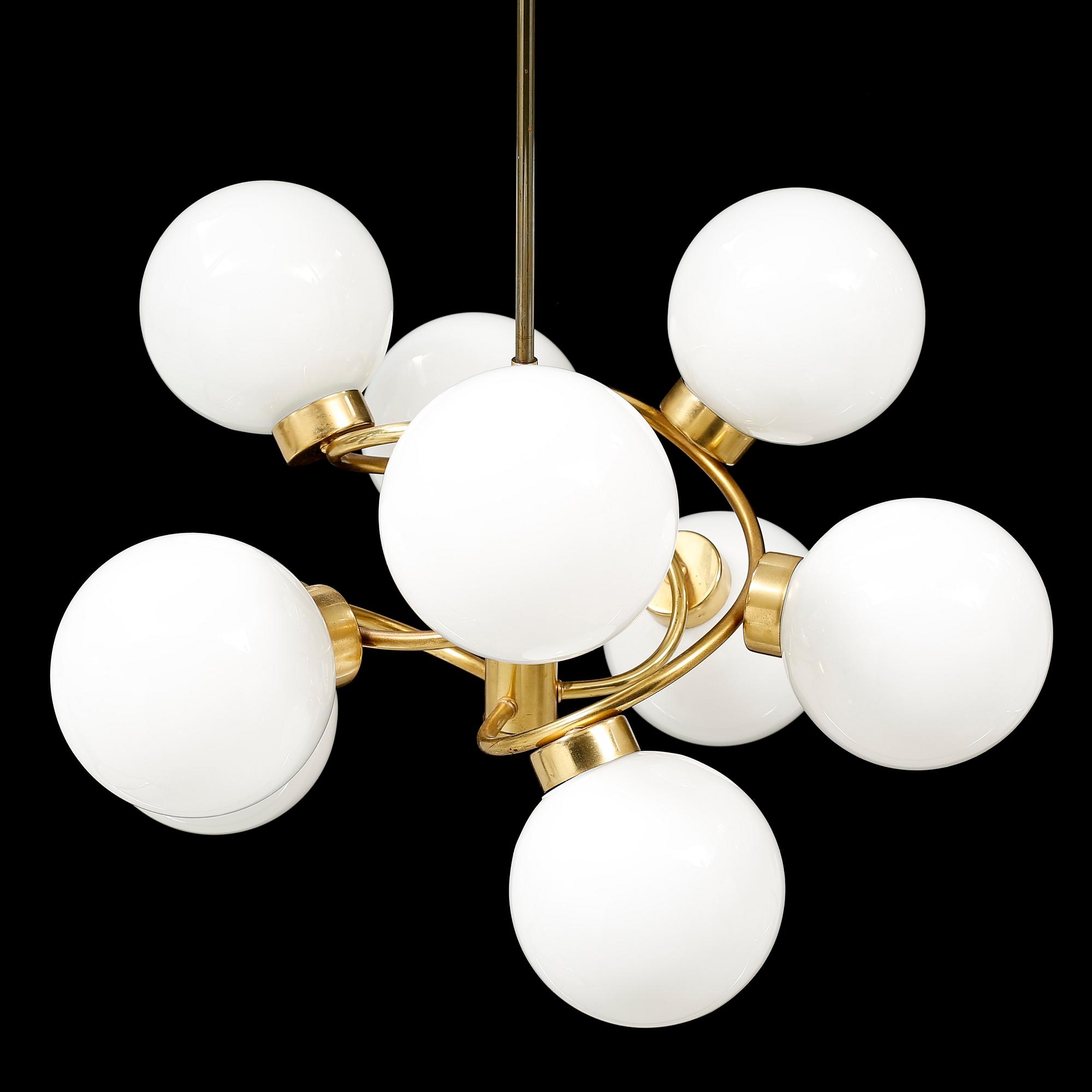 A ceiling lamp, sputnik model, second half of the 20th century.