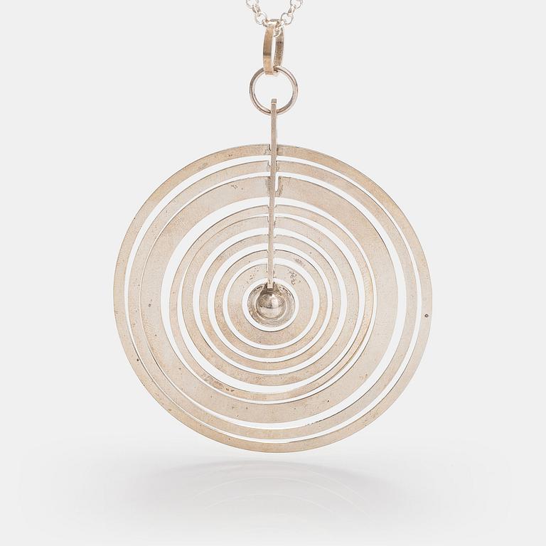 Tapio Wirkkala, "Silver moon", a sterling silver pendant. Westerback, Helsinki 1971.