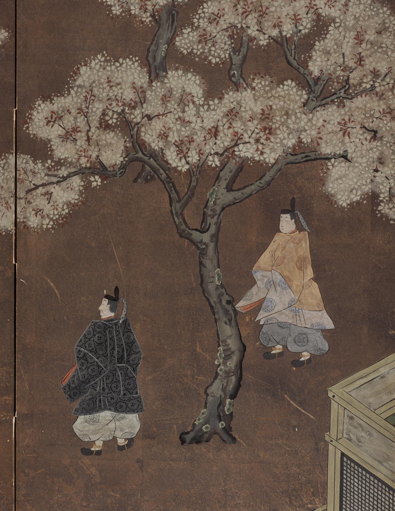 VIKSKÄRM, fyrdelad. Japan, 1800-tal.