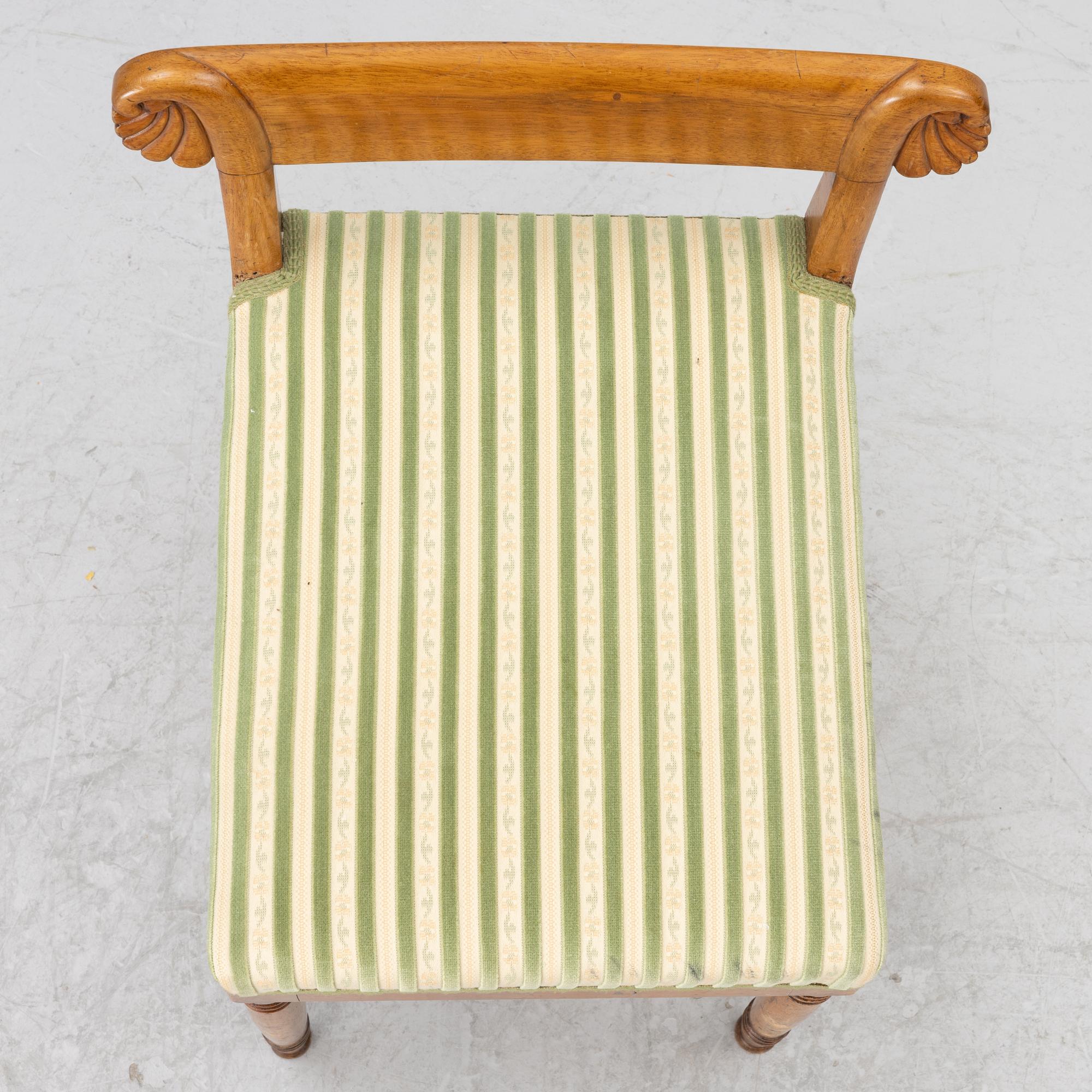 A pair of Karl-Johan stools, Sweden, first half of the/mid19th century.