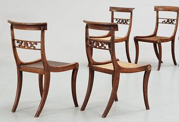 STOLAR, 6 st, Trafalgarmodell, empire, 1800-talets första hälft.