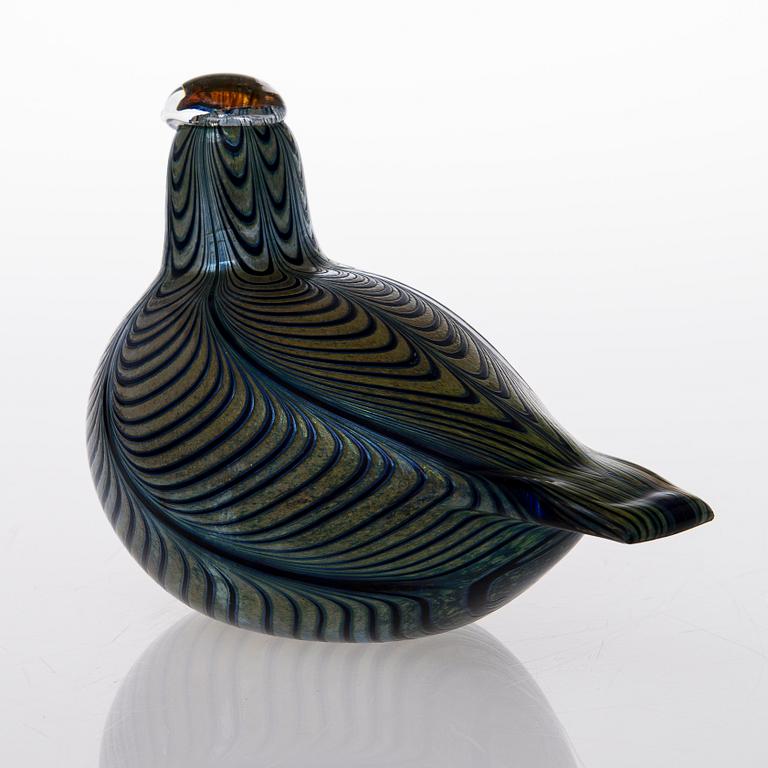 A 'Fasaani' glass bird signed Kansallis-Osake-Pankki Oiva Toikka Nuutajärvi Notsjö.