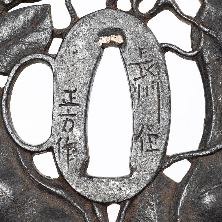 Tsuba, 5 st, Shinto/Shinshinto, varav två Meiji.