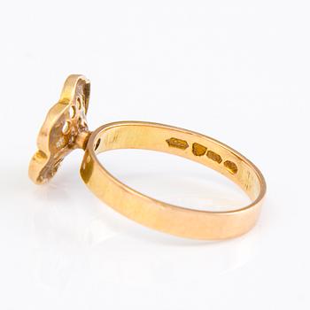 LIISA VITALI, "Lemmenkukka" sormus ja korvakorut, 14K kultaa, Kultakeskus Oy, 1977.